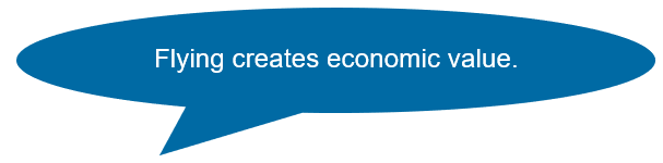 Flying creates economic value